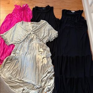 Elegant Dress Collection in Black, Pink, and Cream